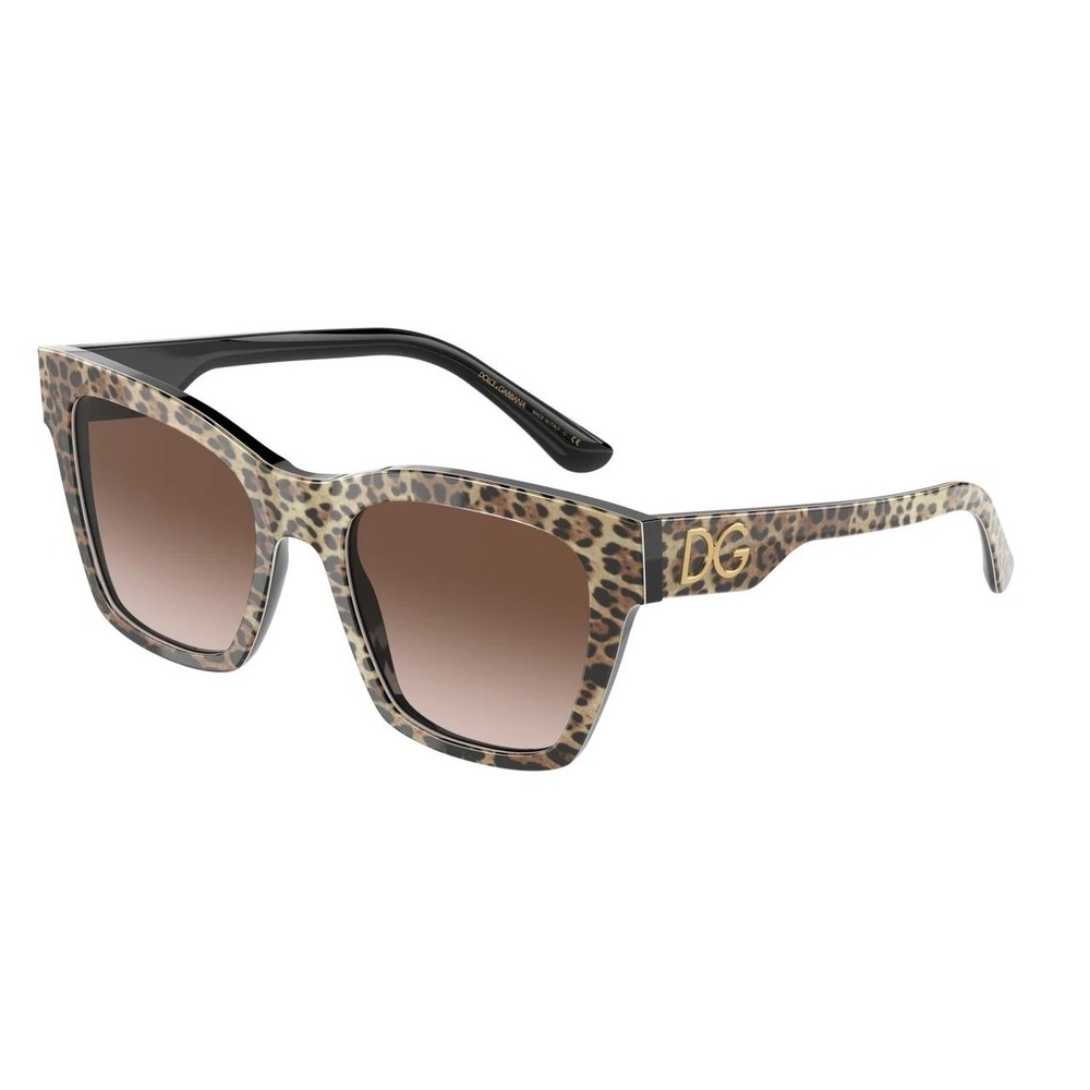 New Dolce & Gabbana Leopard Print Oversized Sunglasses 53-20-145 Y2K